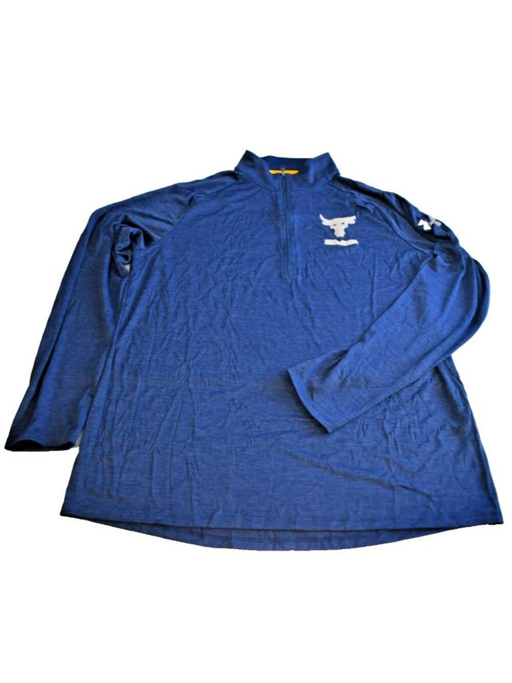 Under Armour Project Rock Men's Large Blue Half Zip Long Sleeve Training Shirt